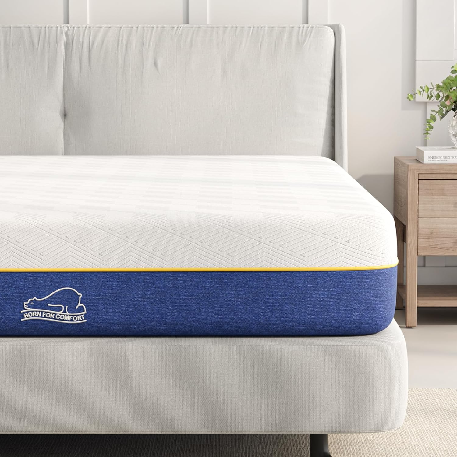 wowttrelax king size mattresses, 8 Inch memory foam mattress king size with soft fabric, medium firm, 2 layer foam mattress for pressure relief, removable cover king mattress 150x200x20 cm-7