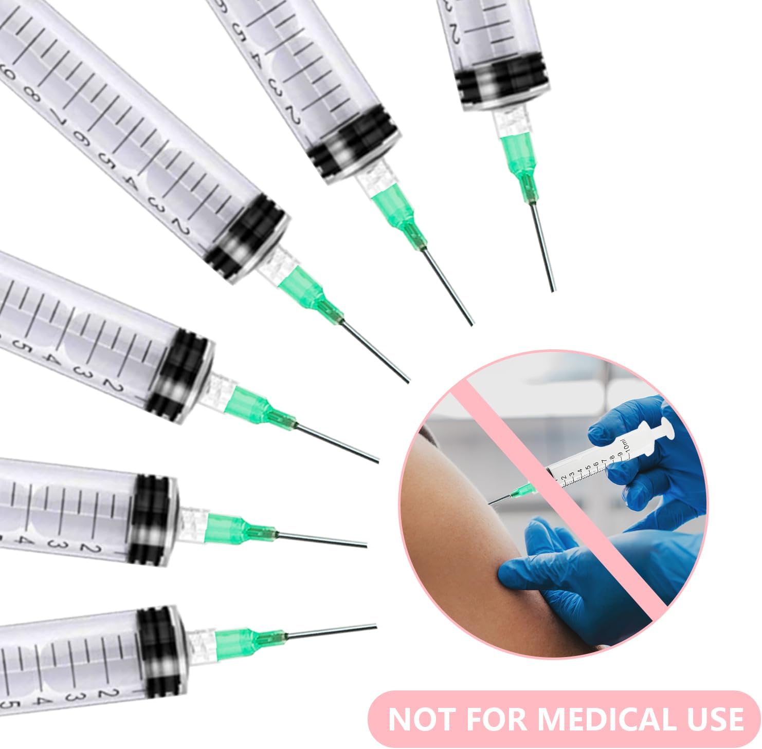 TOPBELIEF Syringe Needle 5ML 10ML 20ML Plastic Syringe Set Glue Syringe Ink Filling Syringe Syringe With Needle 17G 18G 20G for Lab Glue Industrial Scientific Labs-2