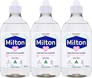 Milton Baby Bottle Cleaner 500ml Pack of 3 Teat White Milk Film Residue Remover Hygiene Household Desinfectant Wash for Sensitive Skin with Welari Thank You Card | (3pack) (1500ml)