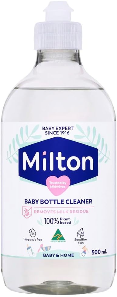 Milton Baby Bottle Cleaner 500ml Pack of 3 Teat White Milk Film Residue Remover Hygiene Household Desinfectant Wash for Sensitive Skin with Welari Thank You Card | (3pack) (1500ml)-1