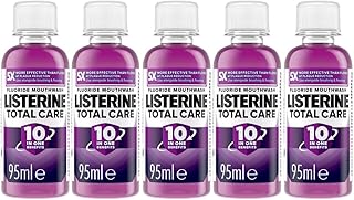 Mouthwash Total Care Clean Mint 95ml Pack of 5 Fresh Breath Oral Dental Care 10-in-1 Benefits Plaque Reduction Healthy Gums Clean Teeth with Welari Thank You Card | (5pack) (475ml)