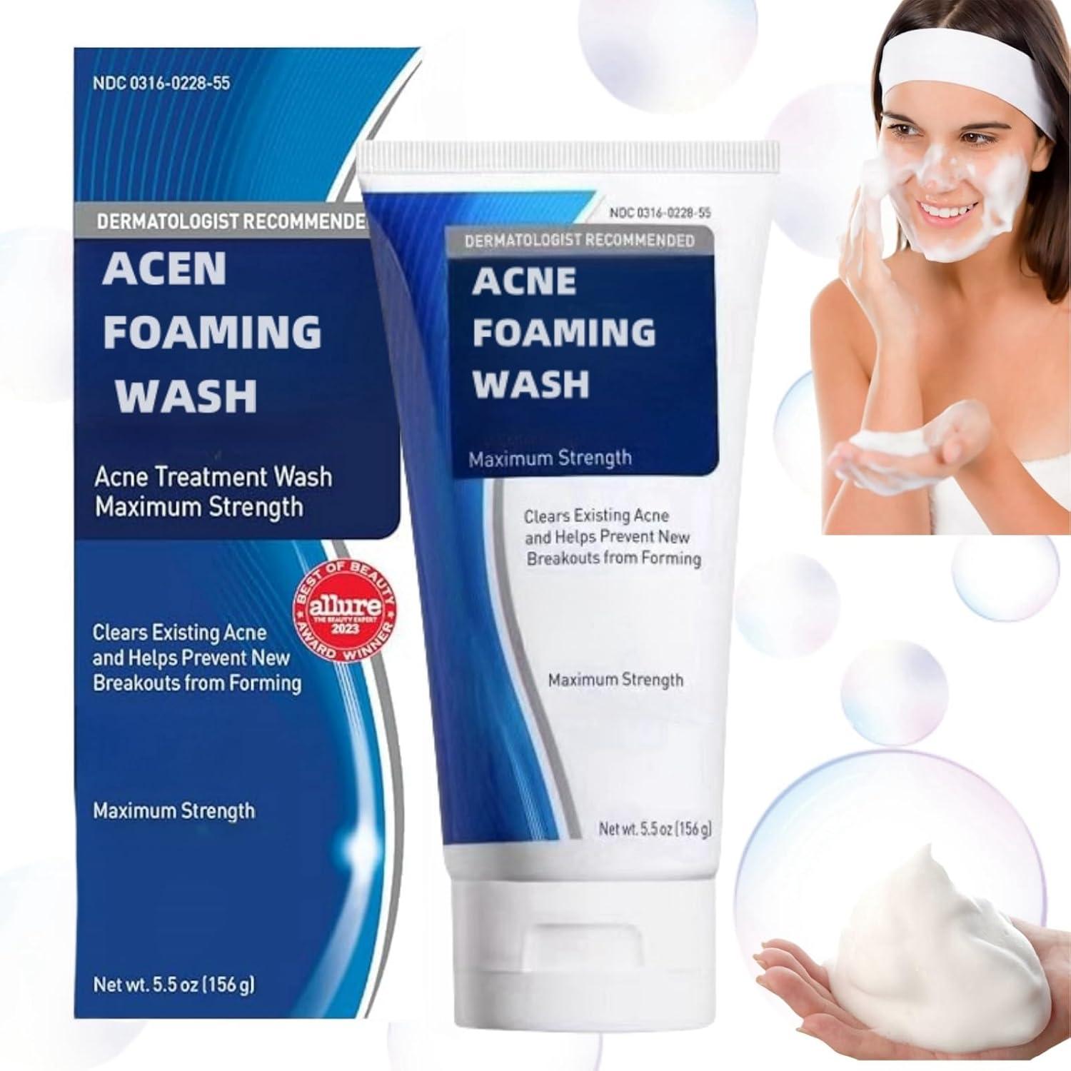 Acne Foam Wash,Acne Foaming Wash,Mild Daily Facial Cleanser for Deep Pore Cleansing,Face Wash Women,Mild Cleansing,Cleansing Foam,Exfoliating Face Wash,Foaming Cleanser,Facial Wash,Cleansing Foam-0