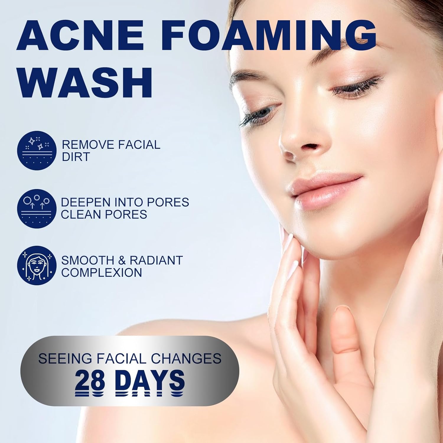 Acne Foam Wash,Acne Foaming Wash,Mild Daily Facial Cleanser for Deep Pore Cleansing,Face Wash Women,Mild Cleansing,Cleansing Foam,Exfoliating Face Wash,Foaming Cleanser,Facial Wash,Cleansing Foam-6