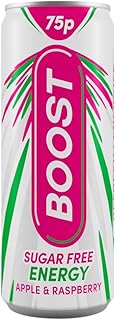 Boost Energy Drinks 24 x 250ml 65p (Sugar Free Apple & Raspberry)