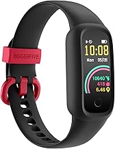 BIGGERFIVE Vigor 2 L Kids Fitness Tracker Watch for Boys Girls Ages 5-15, Activity Tracker, Heart Rate Sleep Monitor, IP68 Waterproof, Pedometer, Calorie Step Counter Watch, Black