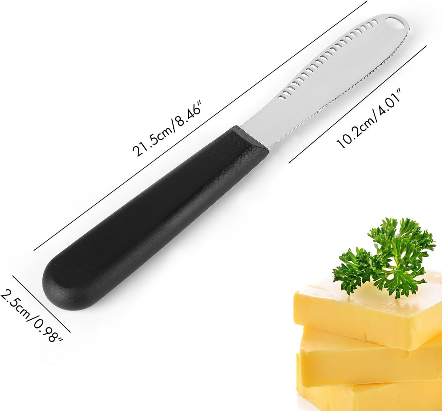 QIUWORE 2 PCS Butter Spreader, Stainless Steel Butter Knife Spreader, Serrated Edge Butter Knife, butter knife easy spread,Suitable for Butter Cheese Chocolate Jam Cream-8