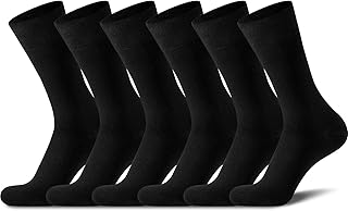 Niofind Mens Socks 6 Pairs, Black Socks Mens Multipack for Business and Daily Wear, Soft Top Socks with Comfort Cuff, Seamless Cotton Socks, Breathable, Comfortable, Durable Smart Dress Sock