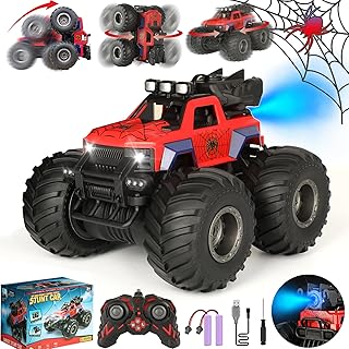 Calantre Spider Remote Control car 2.4GHZ 4WD Off-Road Racing Spray Remote Control car 2 Rechargeable Batteries 1:16 for 6-12 Years Old Boys and Girls Birthday Gifts