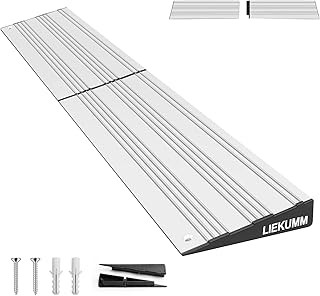 LIEKUMM Threshold Ramp, 2.5cm Rise Door Ramps for Wheelchairs, Ramps for Mobility Scooters, Aluminum Ramp for Scooter, 5000KG Capacity, Silver