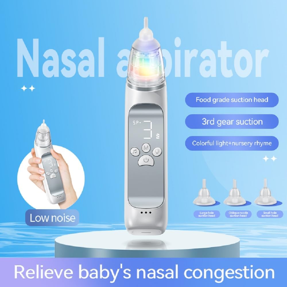 Fengcare Infant Nasal Aspirator Baby, Electric Long Lasting USB Rechargeable Baby Nose Suckers with 3 Suction Levels, Portable Baby Snot Nose Unlocker, Baby Nose Cleaner for Newborns Toddlers-1