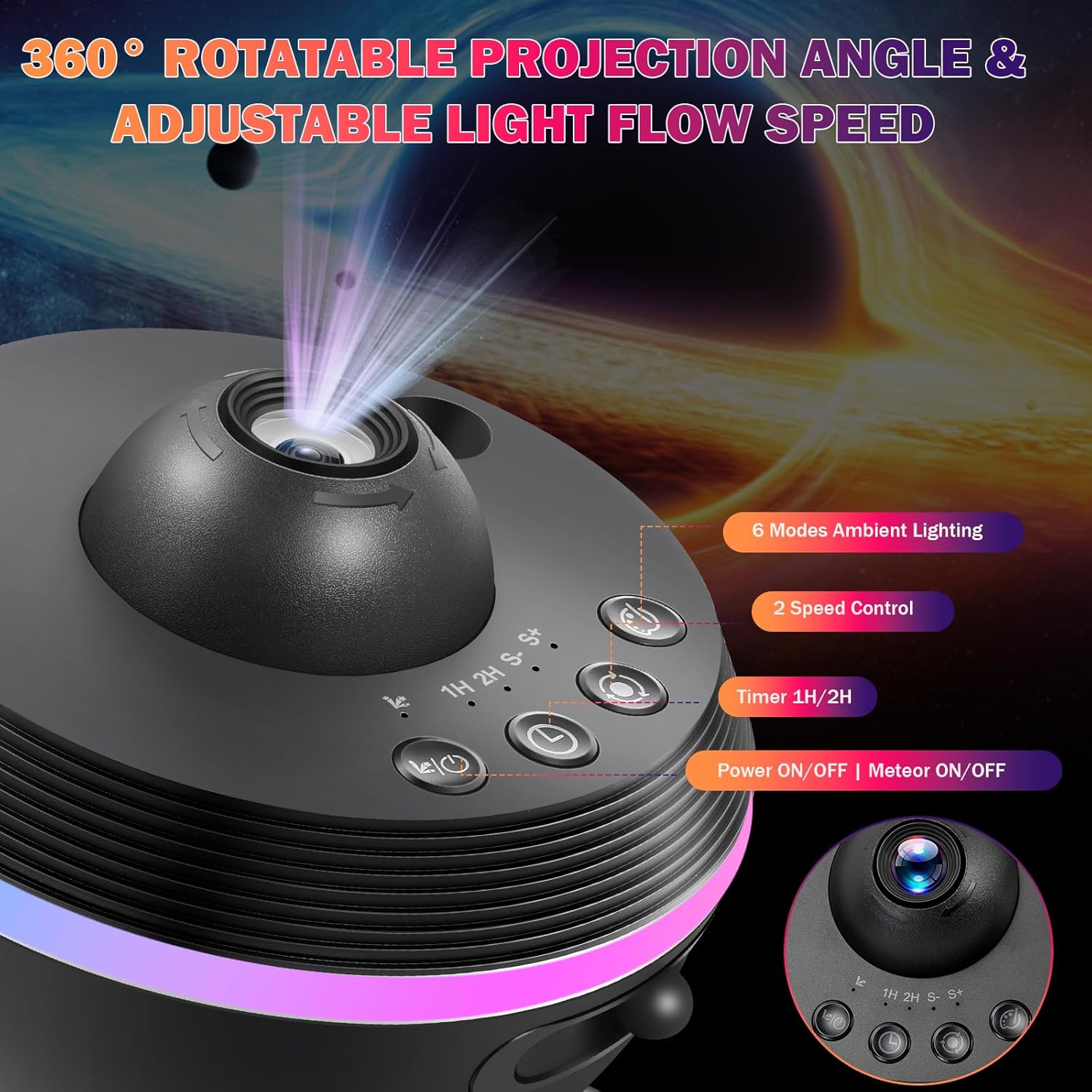 Galaxy Projector 13 in 1 Planetarium Star Projector Night Sky Projector Skylight Nebula Projector Night Light Lamp Projector with Solar System, Moon, Dinosaur, Nebular for Kids Adults, with Timer-2