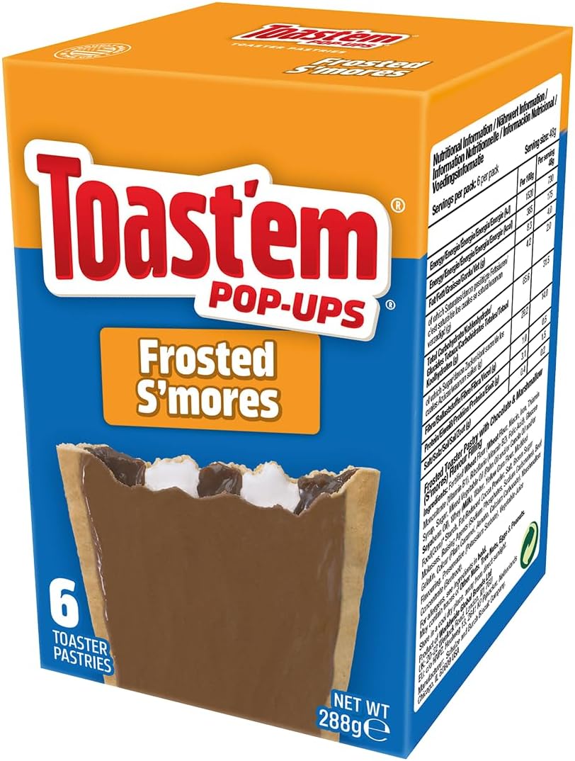 Toast'em Pop-Ups Frosted Smores 288g x 2 Packs | 6 Toaster Pastries per Box | Toaster Pastries | American | Similar to Pop Tarts-1