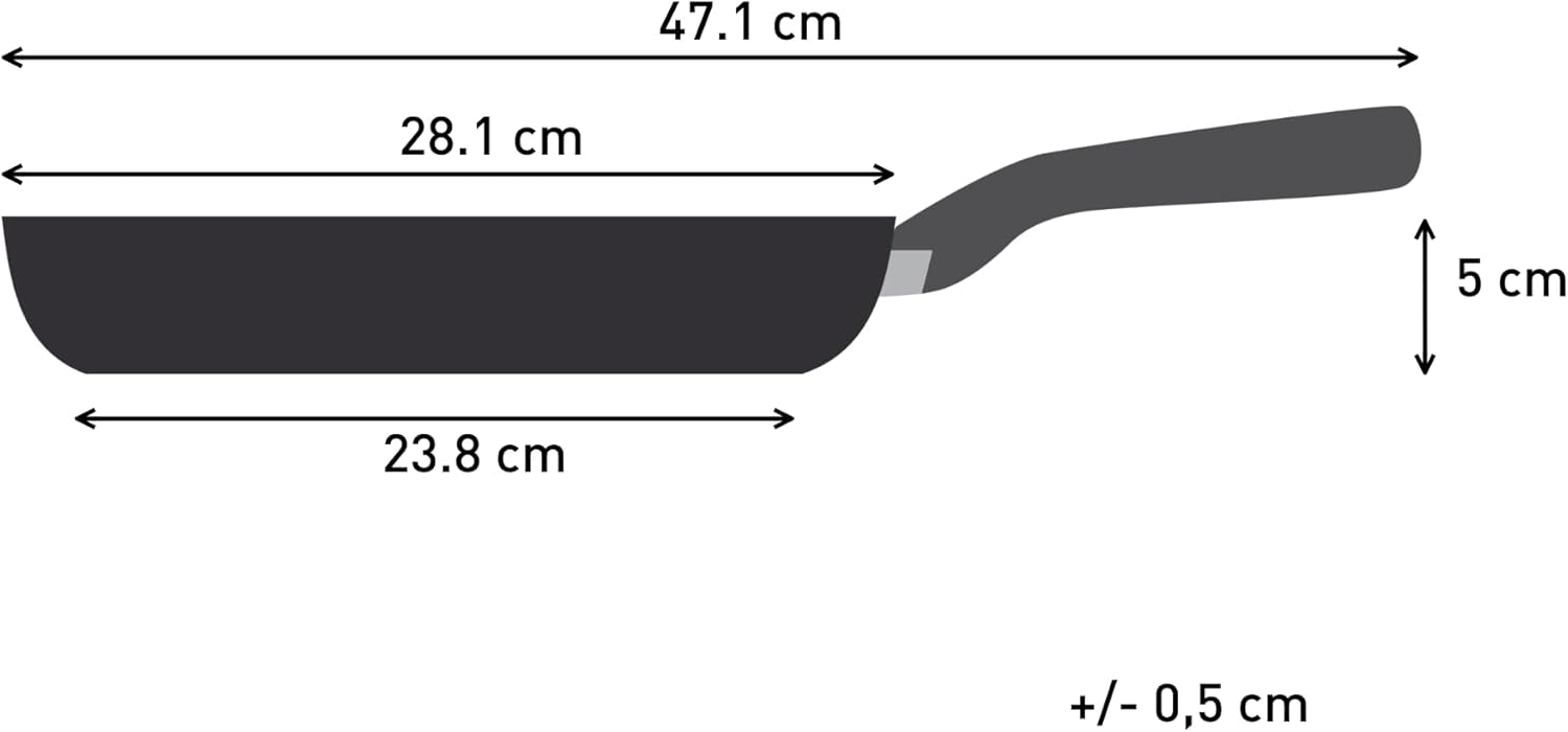 Tefal Titanium Stone Frying Pan 24 cm, High-Performance Non-Stick Coating, Metal Spatula Safe, All Stovetops Including Induction, E1050445-1