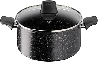 Tefal Stone Strength Aluminium Non Stick 24CM Stewpot, Reinforced with Titanium Particles, Induction Compatible