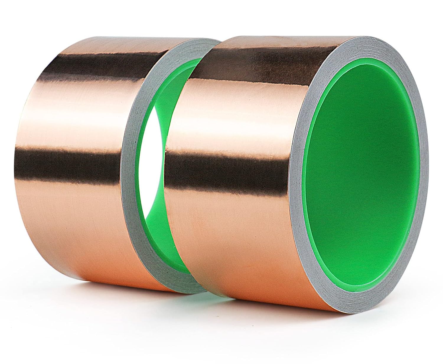 BOMEI PACK 2 Rolls Copper Foil Tape Double Sided Copper Tape Away Slugs Snails From Palnts,50mm x 10m Craft DIY Shaping Lines,Guitar Shielding,Photo Frames Decoration Repairs,Paper Circuits-0