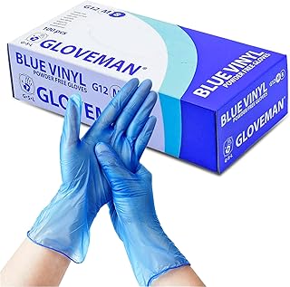 K-MART Gloveman Blue Vinyl Disposable Gloves (Box of 100) (Large)