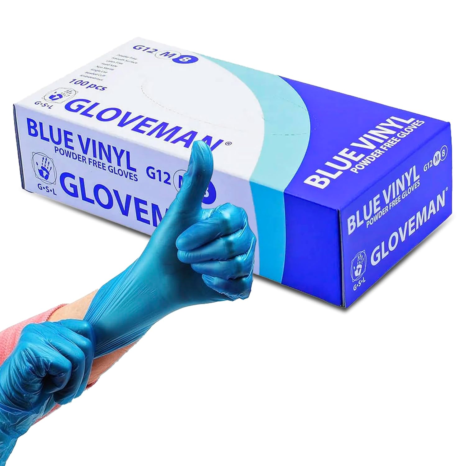 K-MART Gloveman Blue Vinyl Disposable Gloves (Box of 100) (Large)-6