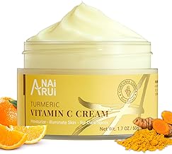 ANAiRUi Turmeric Vitamin C Face Cream, Moisturising Collagen Face Cream for Dry Skin, Daily Used Turmeric Vit C Facial Cream for Dark Spots, Wrinkles, Anti-Ageing, Even Skin Tone 50g