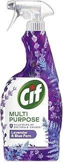 Cif Multipurpose Spray Lavender Blue Fern 750ml pack of 1 Antiseptic Hygiene Surface Kitchen Bathroom Cleaner Disinfectant with Welari Thank You Card | (1pack) (750ml)