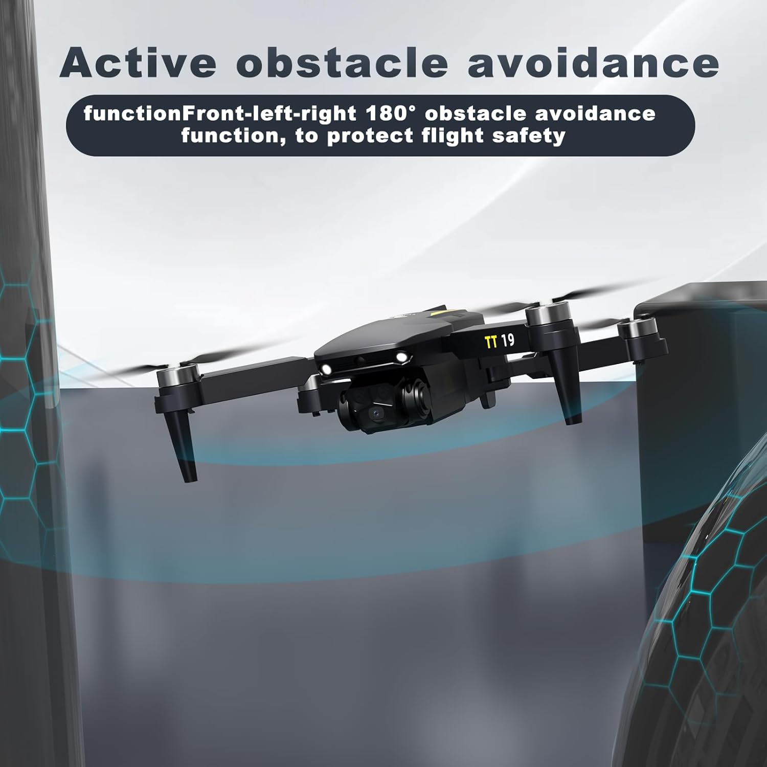 19 Brushless Motor Drone with Camera for Adults obstacle avoidance function 2.4g Adjustable Lens Wind protection level4 One Touch Takeoff/Landing Altitude 40KM/H Hold Mini Foldable Drone RC Quadcopter-5