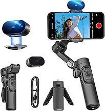 XE AI Version, Gimbal Stabilizer for Smartphone, NO APP AI Tracking, gesture control, Inception gimbal with TikTok YouTube, 3-Axis Foldable gimbal stabilizer for iphone& Android