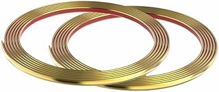 10M(5M*2 Rolls) Gold Flexible Moulding Trim,Self-Adhesive Decorative Edging Strip for Tile, Wall, Mirror, Ceiling, Floor, Panel, Cabinet，Peel and Stick PVC Mirrior Frame Trim,8MM