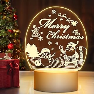 Linkax Christmas Gifts for Women Men Boys Girls, Christmas Decorations Indoor Lights, Christmas Decor Ornament Night Lights Kids, Bedside Lamp Stocking Fillers for Christmas Party Home Bedroom