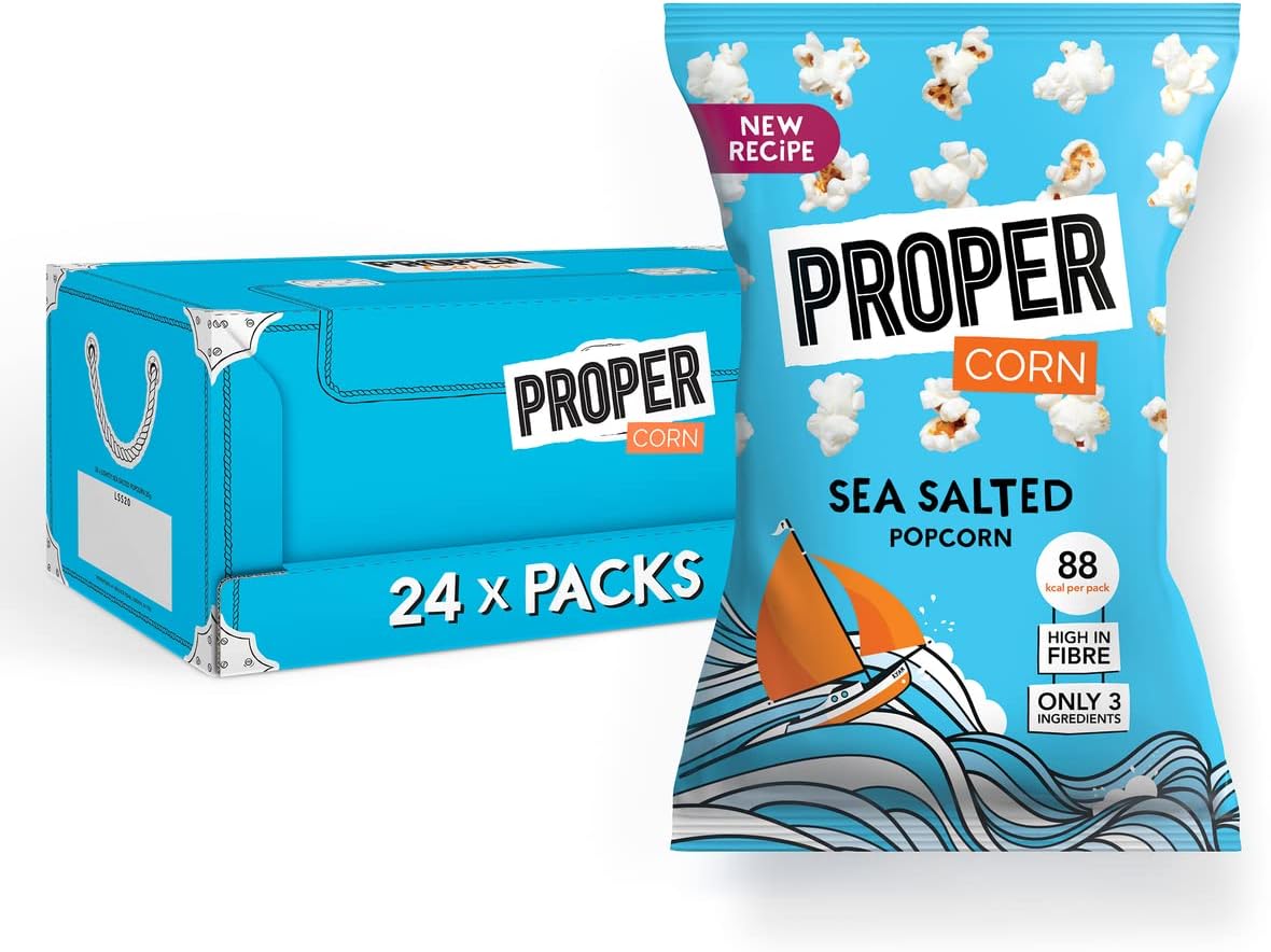 PROPERCORN Lightly Sea Salted Popcorn, 24 x 20g-0