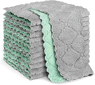 AIDEA AIDEA Dish Cloths 12 Pack, Absorbent Coral Fleece Kitchen Cloth Cleaning Cloths,Premium Microfibre Cleaning Cloths,16X27CM