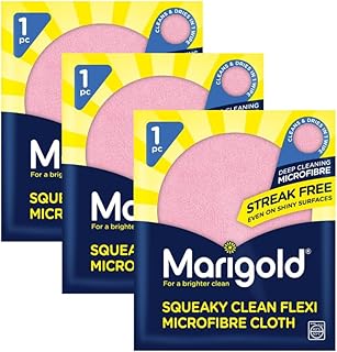 WOODZYCO Microfibre Cloth Bundle with 3x Marigold Squeaky Clean | Super Absorbent Cleaning Cloth - Includes Thank you card