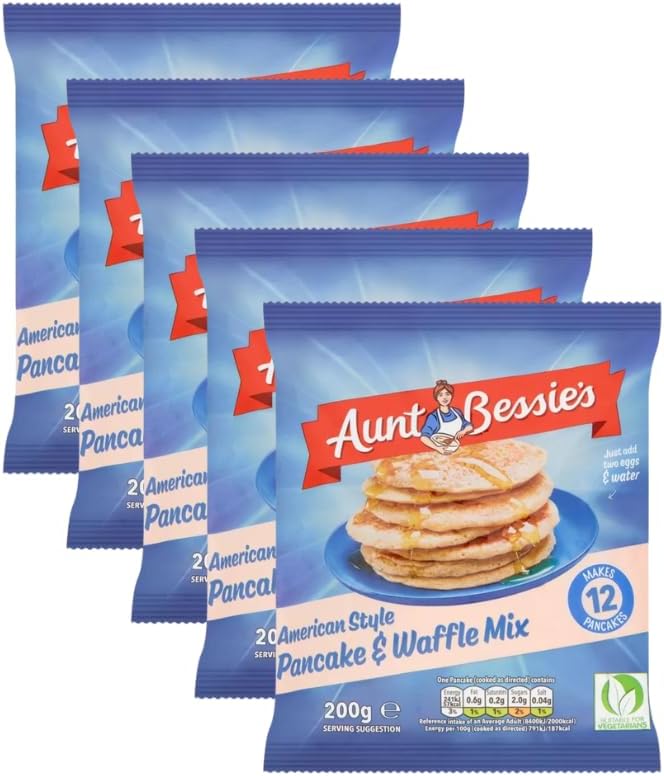 Pancake mix bundle with 5 x Aunt Bessies's American Style Pancake & Waffle Mix - Includes WOODZYCO Thank you card-0