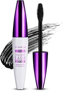 Extreme Big 5D Volume Lash Mascara, Black Silk Fiber Eyelash Mascara, Volume Mascara with Big & Soft Mascara Brush, Lash Volumizing and Thickening Mascara, No Smudge Mascara with False Lash Effect