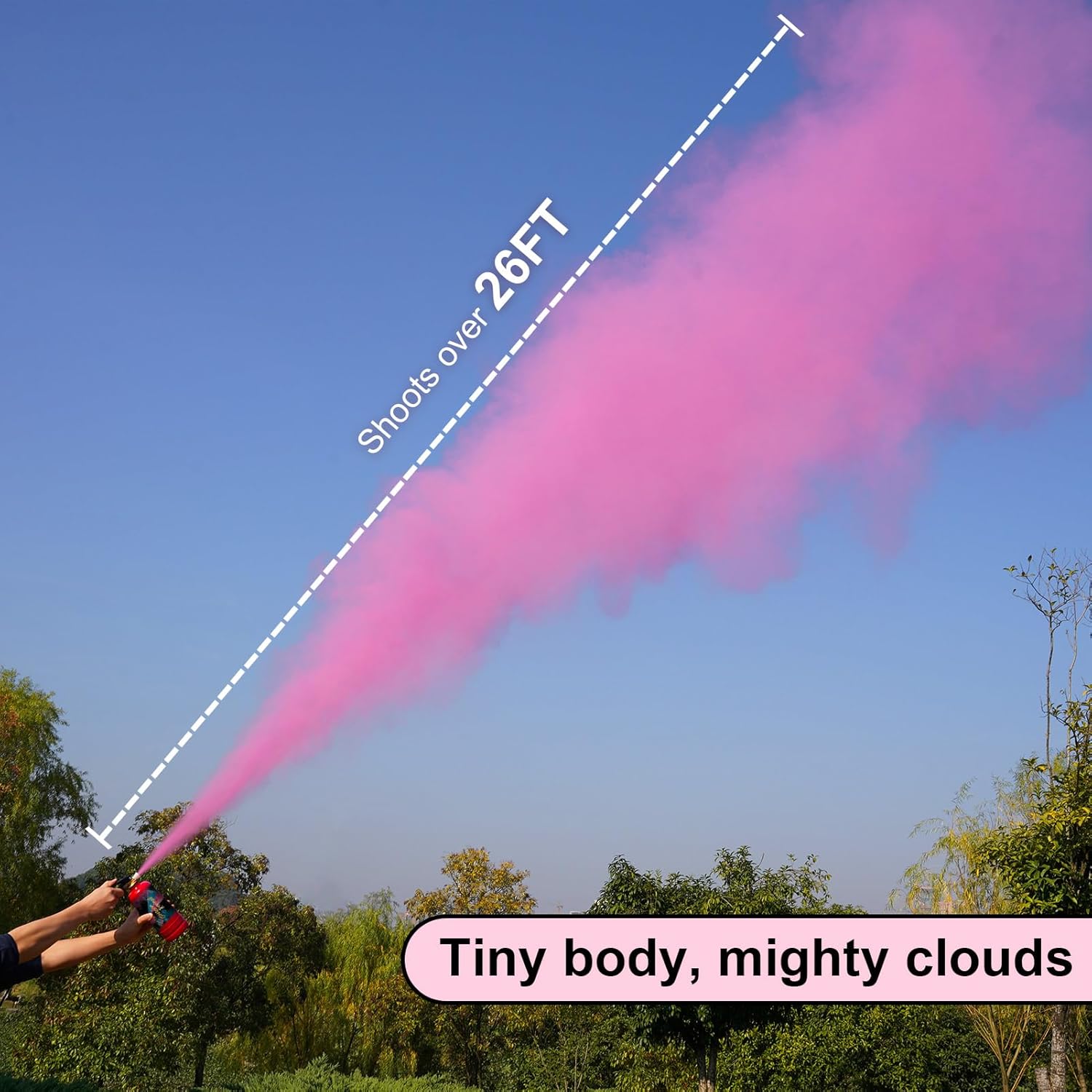 Gender Reveal Smoke Cannons, Pink Gender Reveal Fire Extinguisher Smoke Bombs, Party Supplies, Launches up to 26ft, Giant (1.3LB) for Celebrations, Festivals, and Parties, 2 Pack-5