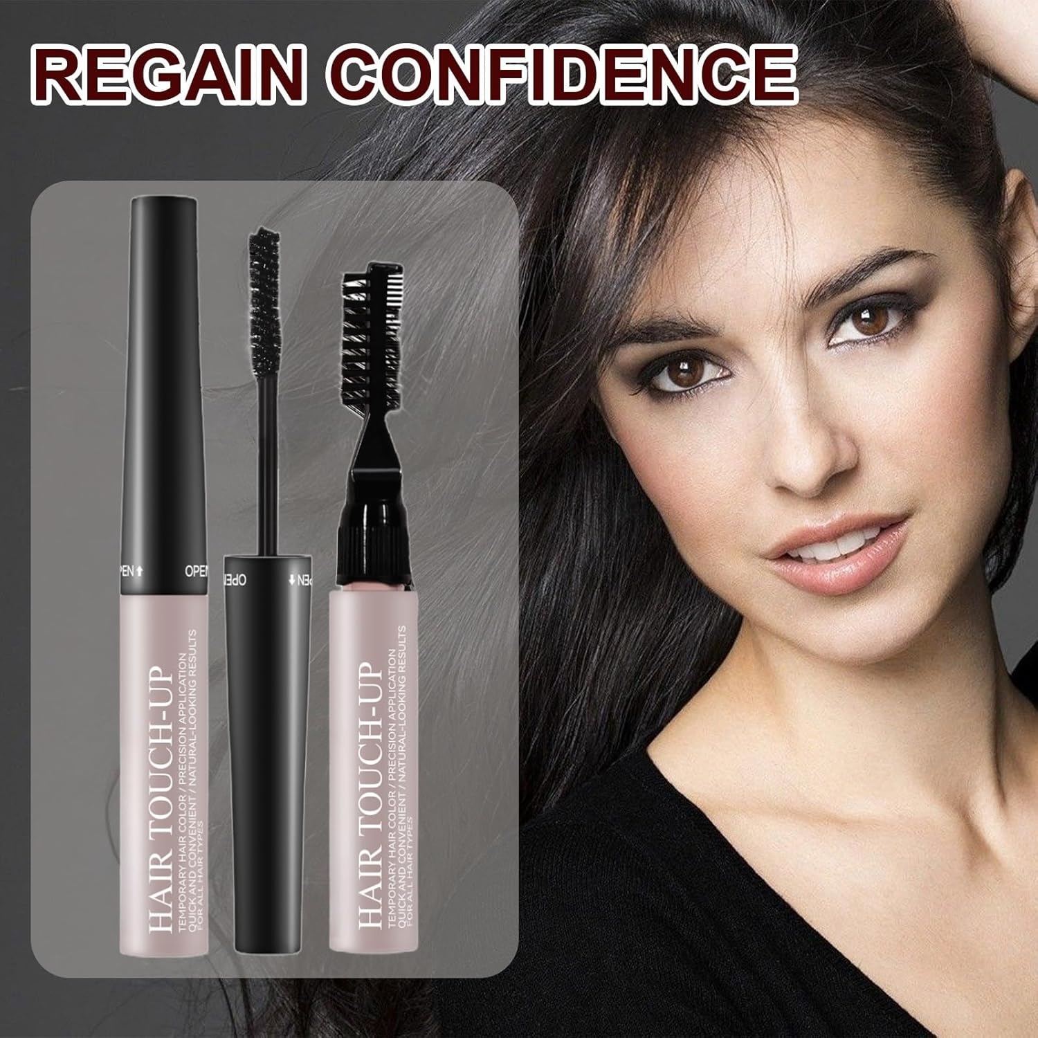 Root Touch Up Black,Grey Hair Cover Up,Hair Root Colour Touch Up,Semi-Permanent Hair Dye Temporary Brush on Colour,Grey Hair Cover Up,Hair Dye Spray,Touch Up Hair Dye,Hair Root Powder,Dark Hair Dye-8