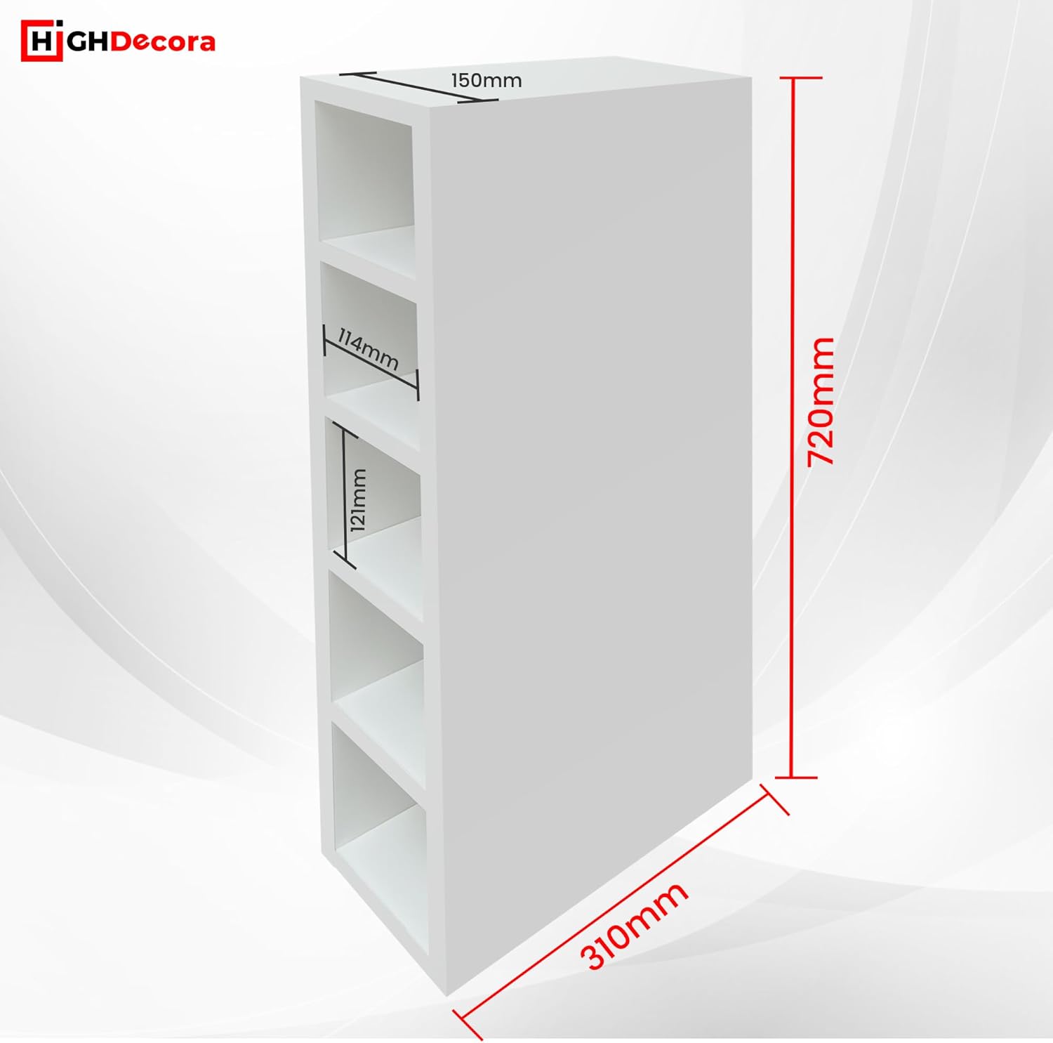 highdecora Wine Rack Cabinet Base or Wall Unit Made with 18mm MFC for Kitchen, Leaving room, Hotel, Restaurant. (Platinum White)-2