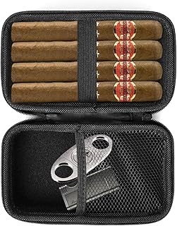 Linkidea Men Cigar Travel Humidor, Waterproof and Pressure-Proof Cigar Box, Cigar Accessories Travel Humidor Case for Outdoor (Black)