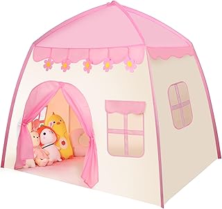 M MUNCASO Kids Play Tent Girls Princess Castle House Indoor & Outdoor Toddler Tent Kids Princess Tent Childrens Playhouse Tent for Boys and Girls with Big Doorway and Window