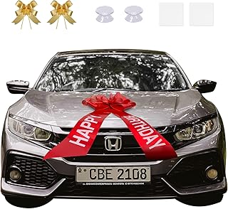 CYZBL Birthday Large Red Bow, Huge Presents Bows Decoration, Big Gift Wrapping Bow 23 Inches, Happy Birthday Gift Packaging Car Ribbon Bow, Butterfly Shape Gift Bow for Automotive