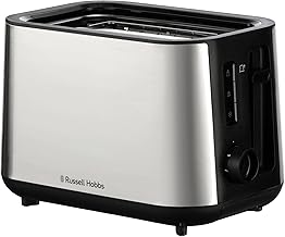 Russell Hobbs Toaster 2 Slice (Extra Wide slots, 6 Browning levels, High-Lift, Frozen, Reheat & Cancel function, Lift & Look, Removable crumb tray, Brushed stainless steel) Classics 27390