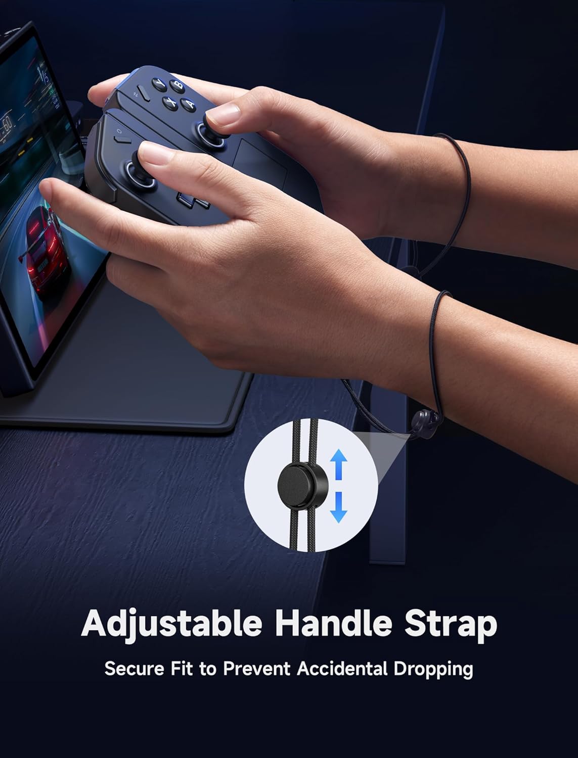 JSAUX Handle Strap Kit Compatible with Legion Go, 3-Piece Set (Handle Strap, Support Base, Silicone Protective Cover), Magnetic Wrist Strap Set Compatible with Legion Go Controller-3