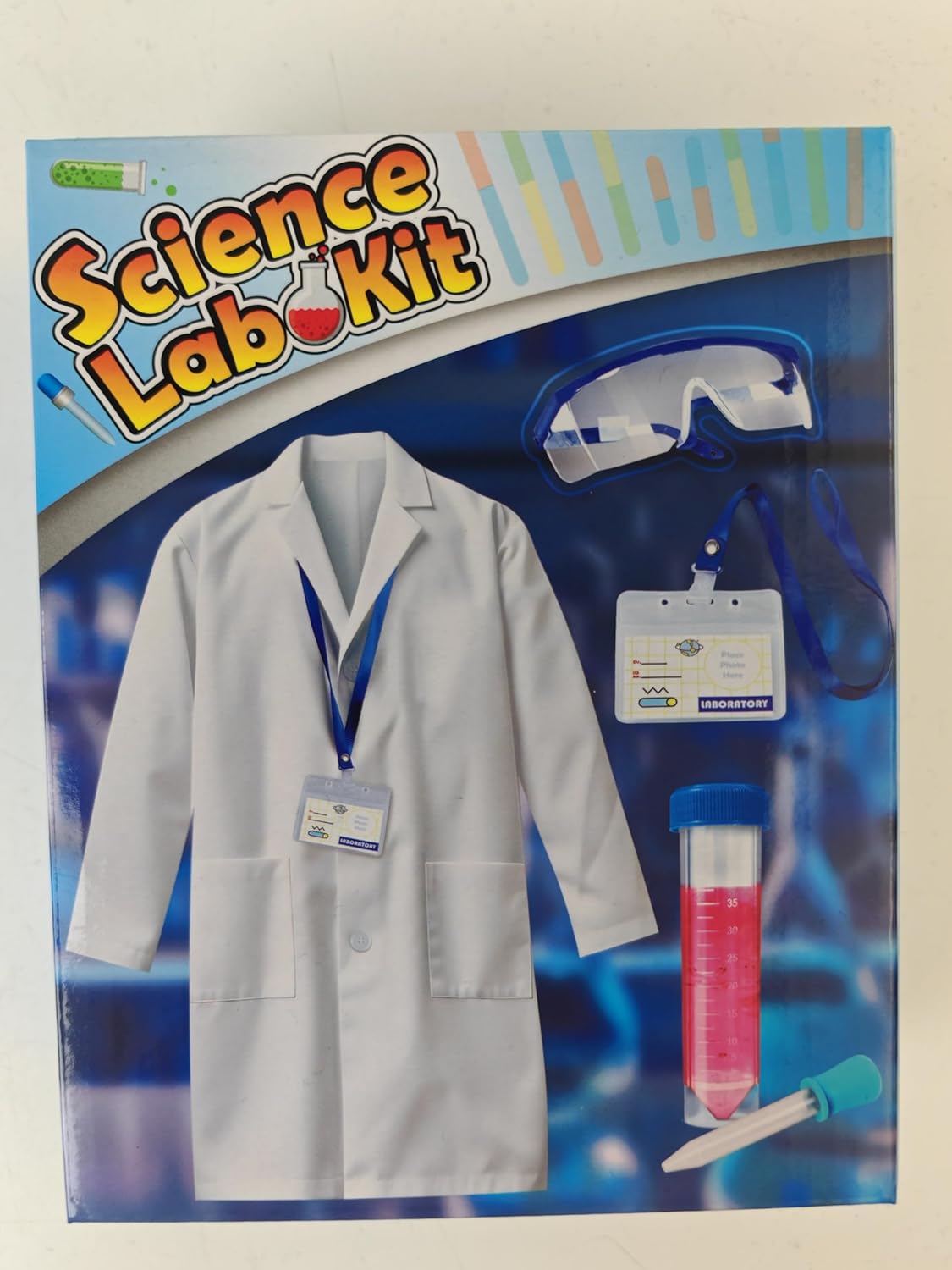 UNGLINGA Lab Coat for Kids Boys Girls Children Doctor Scientist Costume,with Science Goggles ID Card Test Tube for Halloween Pretend Play-8