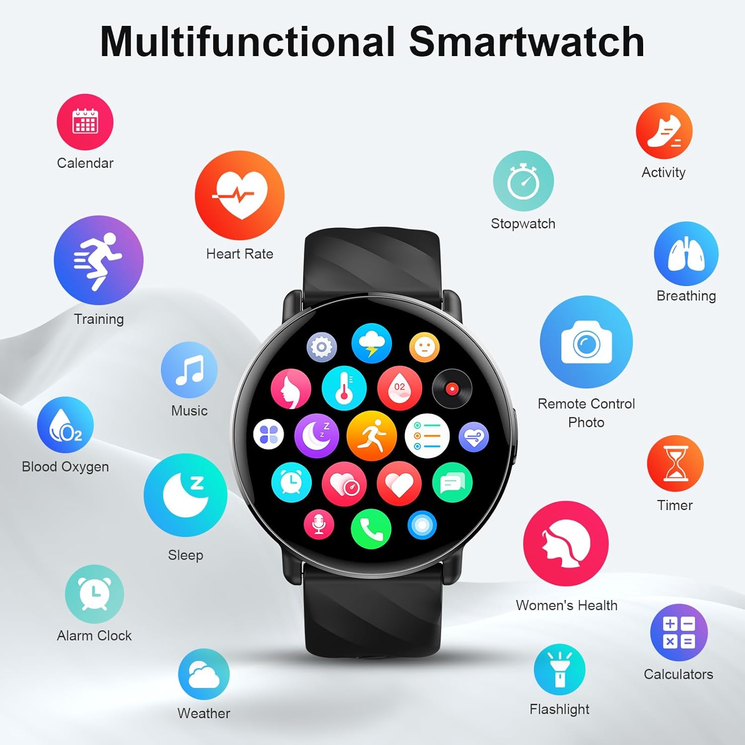 OWMSIC Smart Watch for Men Women Answer/Make Calls, 1.39" HD Full Touch Screen Smart Watches with Heart Rate Sleep Monitor, Fitness Tracker,112+ Sports Modes,IP68 Waterproof Smartwatch for Android iOS-6