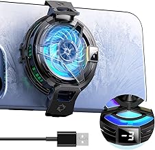 Olycism Phone Cooler for Gaming Phone Fan Magnetic Phone Cooler, LED Display Shows Temperature with Magnetic Stickers for Gaming Live Streaming Phone Cooler compatible with iPhone Android 4.5 to 7 in