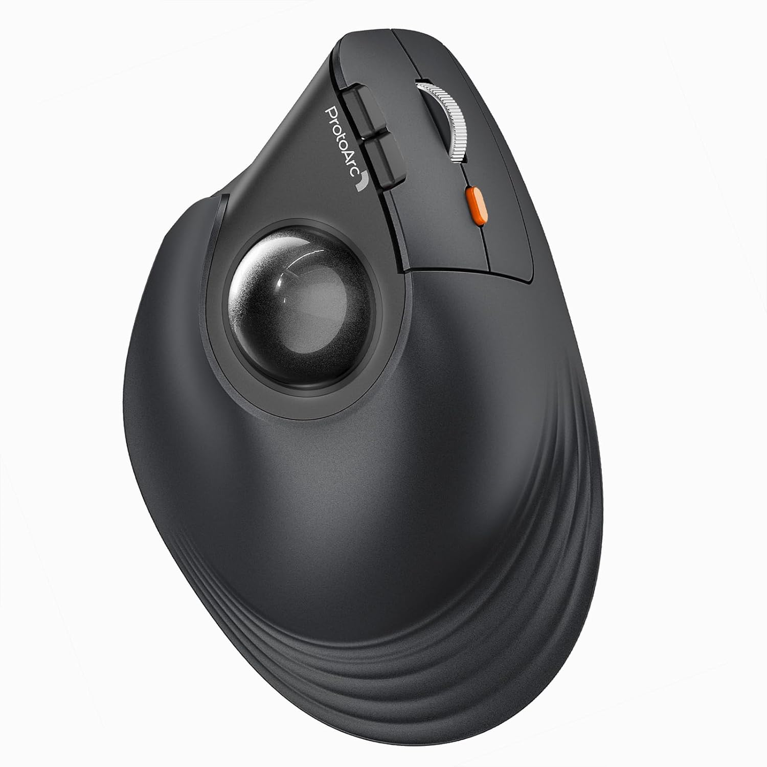 ProtoArc Vertical Wireless Trackball Mouse, EM05 Bluetooth Ergonomic Rollerball Mouse Rechargeable Computer Laptop Thumb Mouse, 3 Device Connection, Compatible with iPad, Mac, Windows PC-0