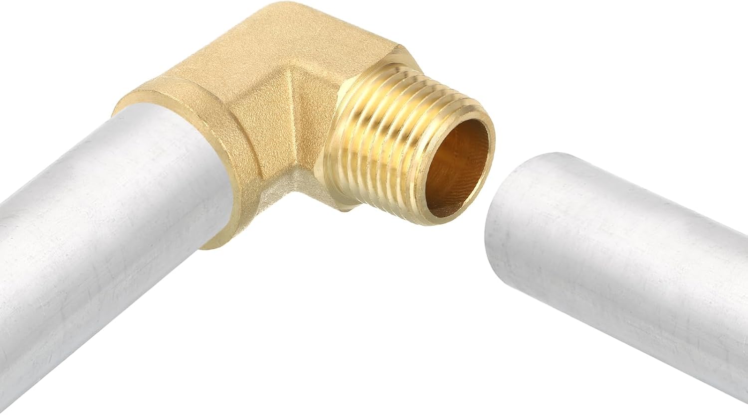 sourcing map Brass Pipe Fitting 90 Degree Street Elbow Brass 1/8" NPT Pipe Connector for Gas, Air, Oil, Propane, 2pcs-4