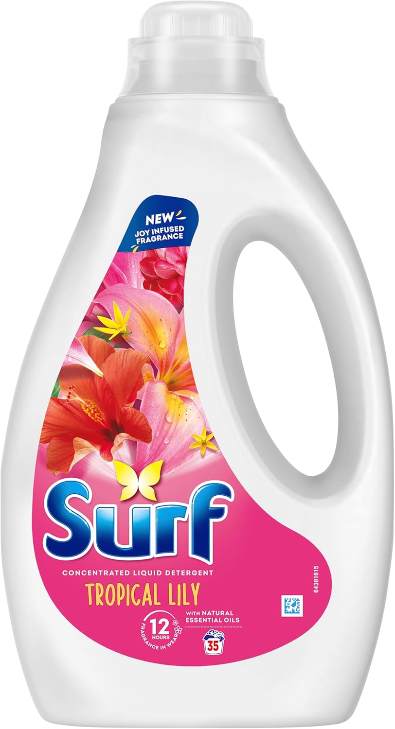 Surf Tropical Lily Laundry Washing with a joy-infused fragrance & natural essential oils lasting up to 12 hours in wear Liquid Detergent for brilliantly clean results 35 washes-0