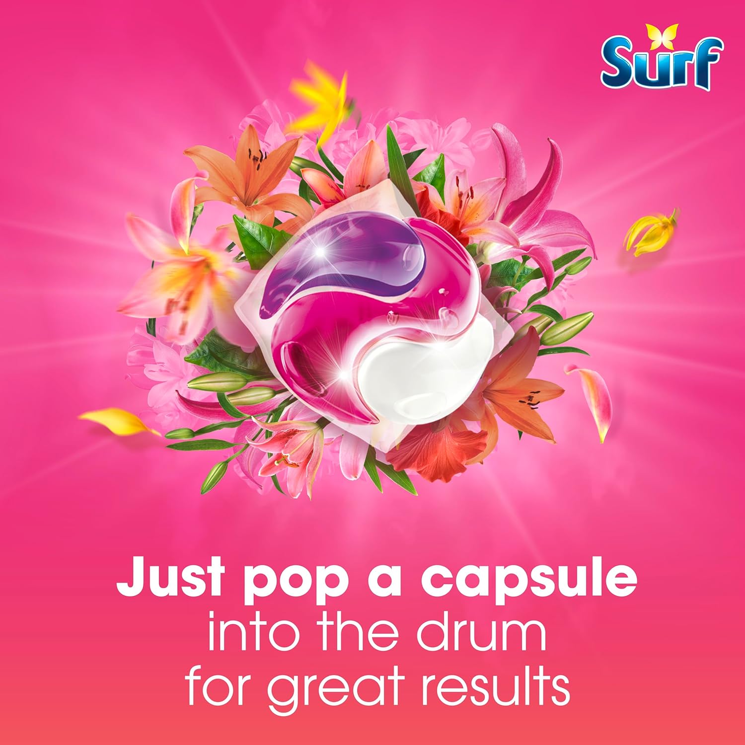 Surf 3 in 1 Tropical Lily Laundry Washing Detergent Capsules joy-infused fragrance with natural essential oils lasting up to 12 hours in wear for brilliantly clean results 108 washes (3x 36 capsules)-3