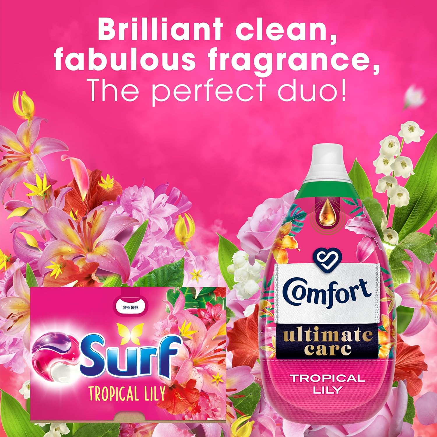 Surf 3 in 1 Tropical Lily Laundry Washing Detergent Capsules joy-infused fragrance with natural essential oils lasting up to 12 hours in wear for brilliantly clean results 108 washes (3x 36 capsules)-5