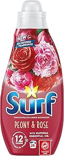 Surf Peony & Rose Laundry Washing with a joy-infused fragrance & natural essential oil lasting up to 12 hours in wear Liquid Detergent for brilliantly clean results 24 washes