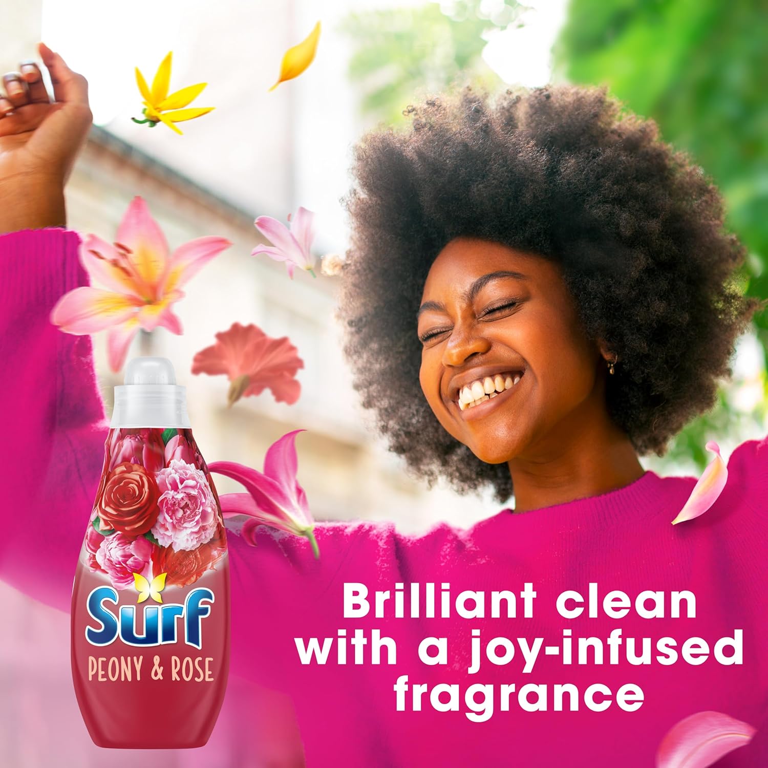 Surf Peony & Rose Laundry Washing with a joy-infused fragrance & natural essential oil lasting up to 12 hours in wear Liquid Detergent for brilliantly clean results 24 washes-2